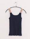 BASERANGE 25 Spring/Summer France Organic Cotton Contrast Color Vest Suspender Top BAS-TOSU-RC-SP25-AMPERA BLUE